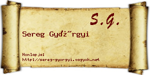 Sereg Györgyi névjegykártya